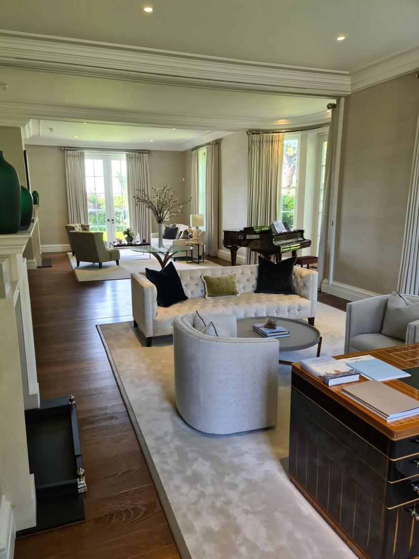 Living room with neutral walls